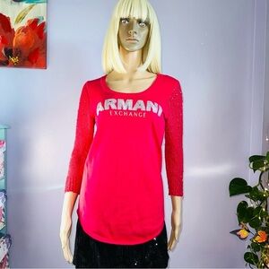 AX sequin raspberry top